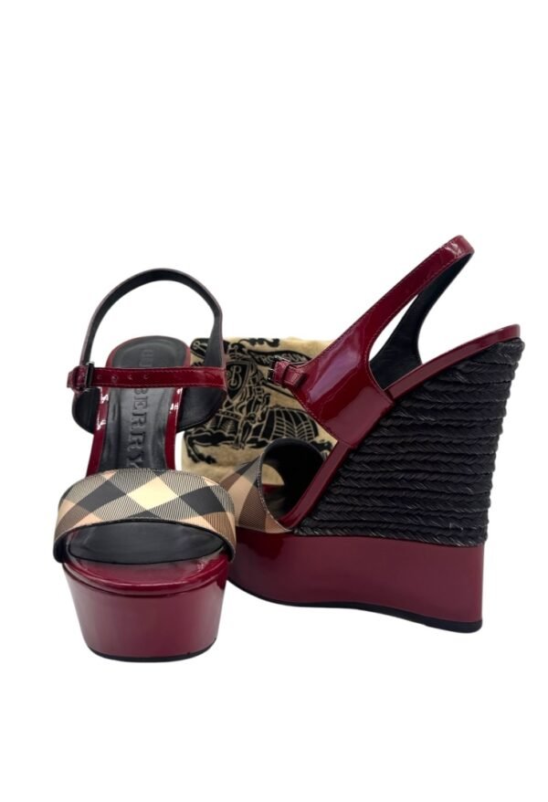BURBERRY - NOVA CHECK CANVAS WEDGE - Image 15